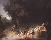 REMBRANDT Harmenszoon van Rijn Diana bathing with her Nymphs,with the Stories of Actaeon and Callisto (mk33) USA oil painting reproduction